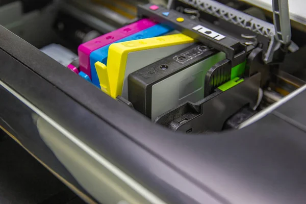 An ink cartridge or inkjet cartridge is a component of an inkjet printer that contains the ink four color