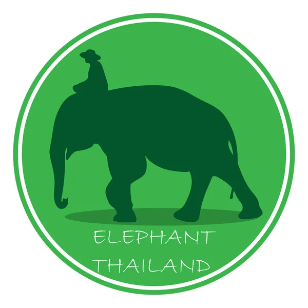 Elefante Com Elefante Mahout Ásia Andando Gráficos Disign Vector Esboço —  Vetores de Stock