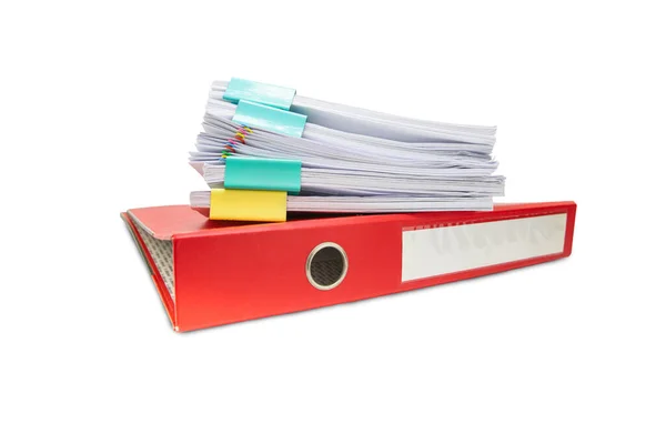 Close Folder Document Stack Papers Isolated White Background — Stock Photo, Image