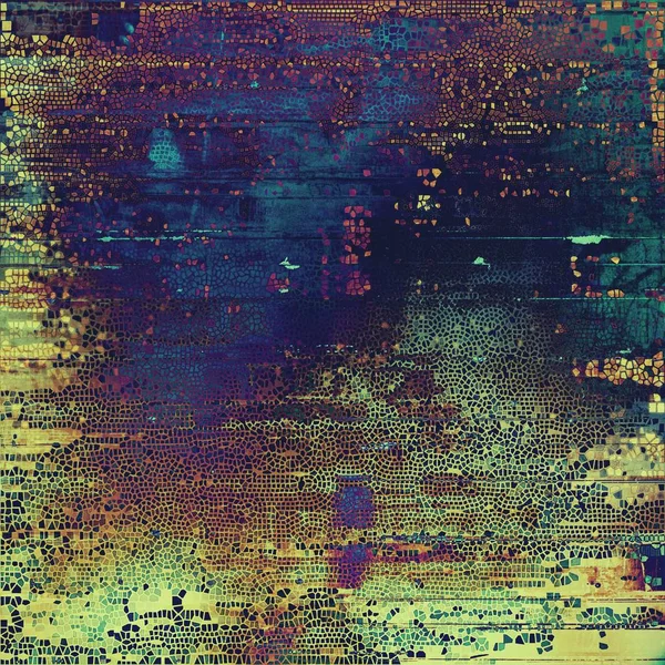 Fundo retro com elementos de design de estilo vintage, textura grunge riscada e padrões de cores diferentes — Fotografia de Stock