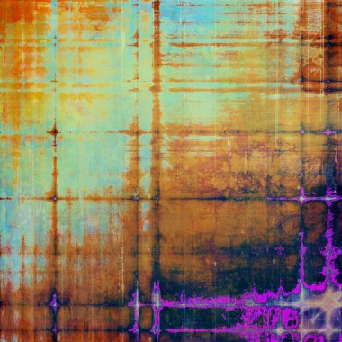 Arka plan veya doku. Grunge stil öğeleri ve farklı renk desen Vintage grafik kompozisyonu