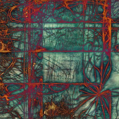 Vintage eski arka plan veya doku grunge dekor öğeleri ve farklı renk desen