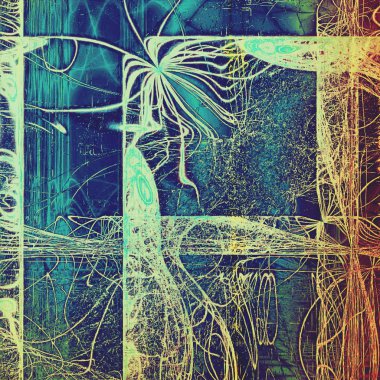 Vintage tarzı grafik öğeleri, retro duygu kompozisyon ve farklı renk desen Grunge arka plan