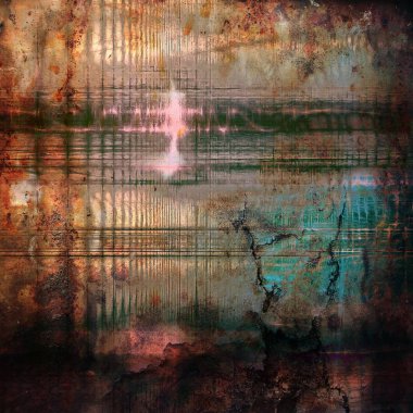 Retro grunge antika arka plan veya yıpranmış antika doku ile farklı renk desen