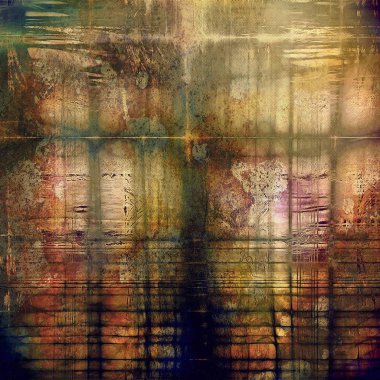 Keskin dokulu arka plan, vintage zemin eski stil öğeleri ve farklı renk desen ile yaşlı