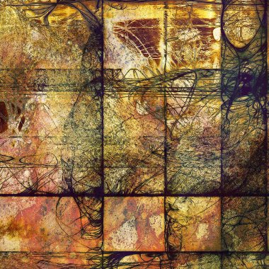 Doku retro, vintage tarzı elemanları ve farklı renk desen ile arka plan