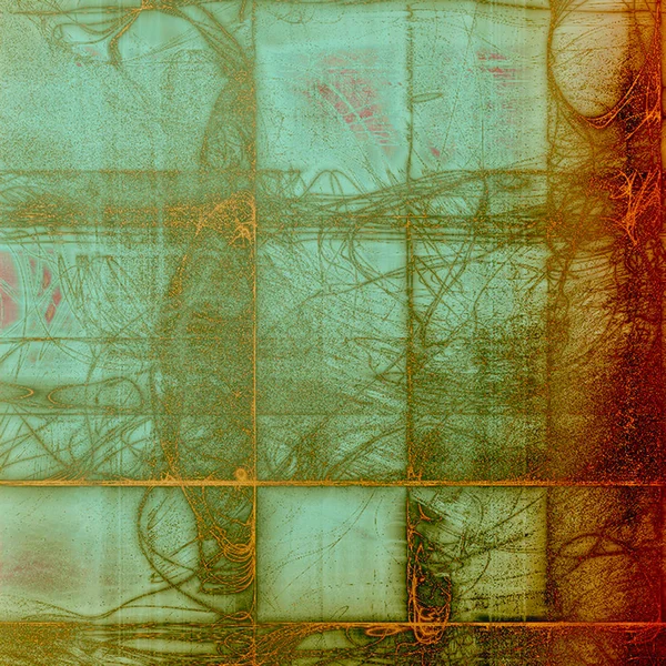 Grunge retro textura, věku pozadí s prvky vintage stylu a různé barevné vzory — Stock fotografie