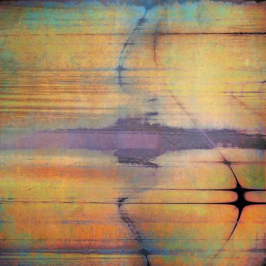 Yaratıcı vintage yüzey dokusunu, grunge arka plan kompozisyon yakından. Farklı renk desen ile