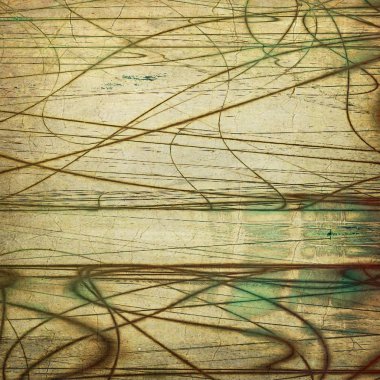 Yaratıcı vintage yüzey dokusunu, grunge arka plan kompozisyon yakından. Farklı renk desen ile