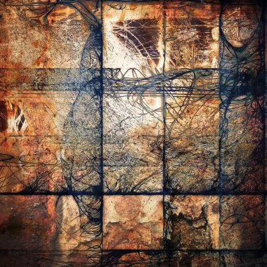 Vintage tarzı eski doku grunge elemanları ile arka plan. Farklı renk desen ile