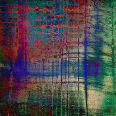 Yaratıcı vintage yüzey dokusunu, grunge arka plan kompozisyon yakından. Farklı renk desen ile