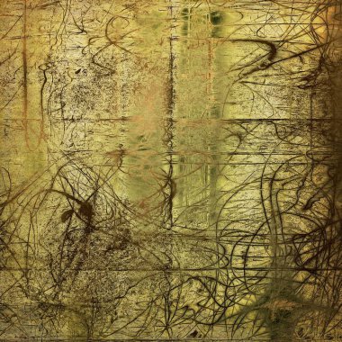 Yaratıcı vintage yüzey dokusunu, grunge arka plan kompozisyon yakından. Farklı renk desen ile