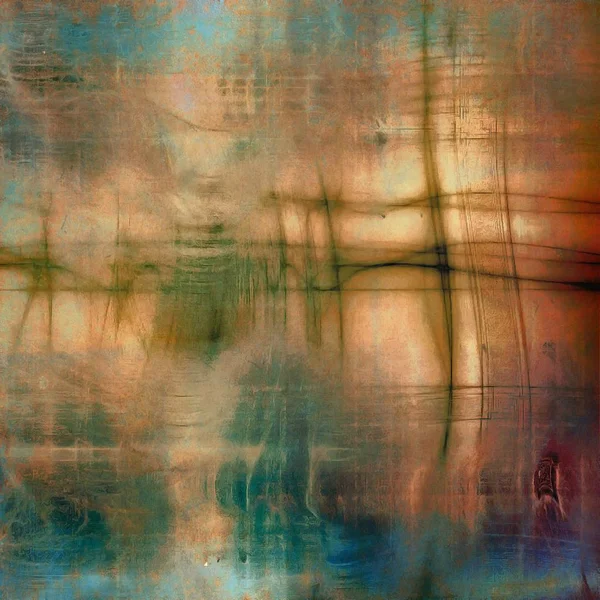 Yaratıcı vintage yüzey dokusunu, grunge arka plan kompozisyon yakından. Farklı renk desen ile