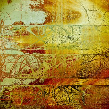 Retro grunge antika arka plan veya yıpranmış antika doku ile farklı renk desen