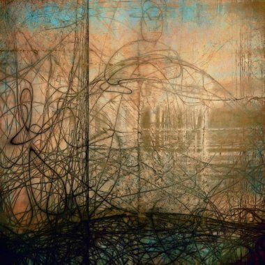 Arka plan, soyut vintage tarzı doku ile farklı renk desen Grunge çizik