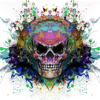 simetrik kafatası çizilmiş