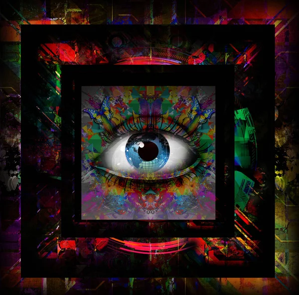 Magisches Auge im Rahmen — Stockfoto
