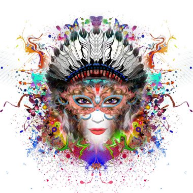 Soyut ve mistik kadın yüzü