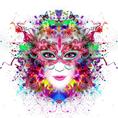 Soyut ve mistik kadın yüzü