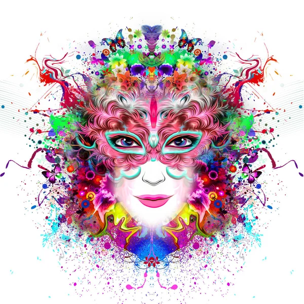 Abstract and mystic woman face — Stock Photo, Image