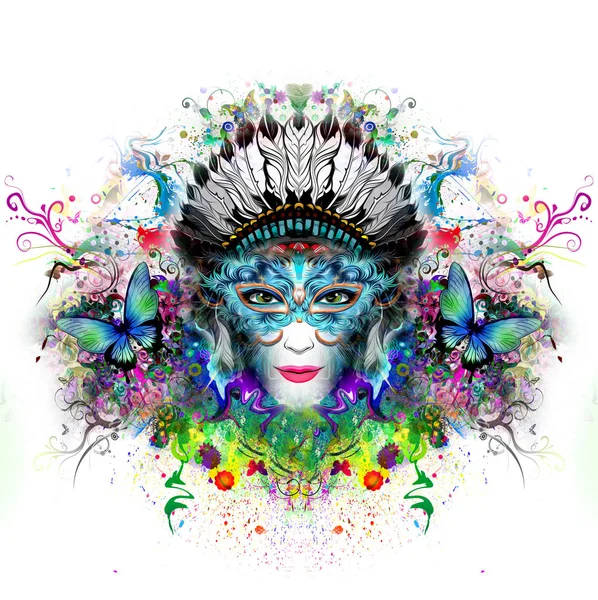 Mystic woman face — Stock Photo, Image