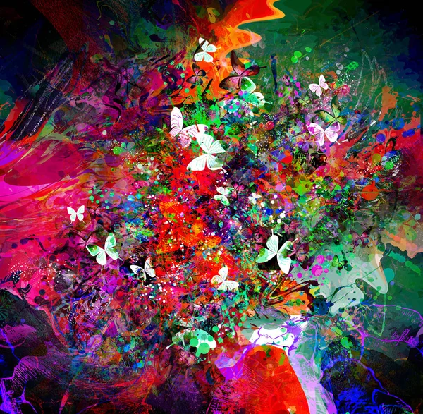 Blommig färgstarka bakgrund — Stockfoto