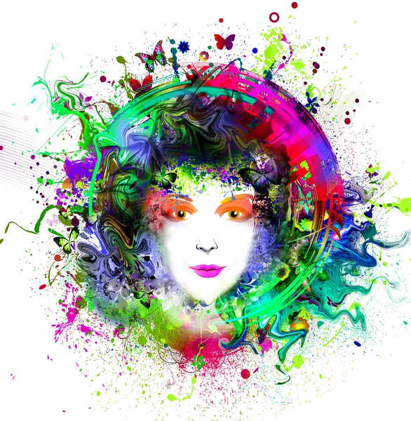 Mystic woman face — Stock Photo, Image