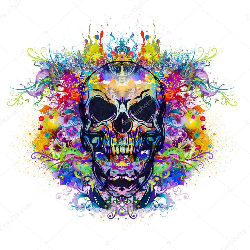 Colorful evil skull