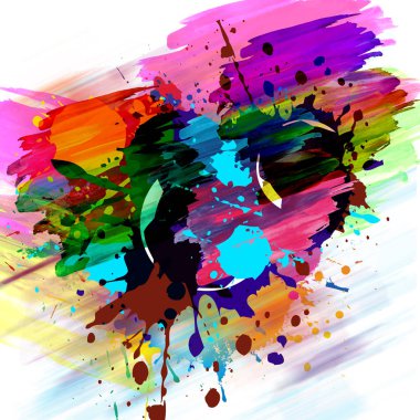 Renk lekeli soyut yaratıcı duvar kağıdı 