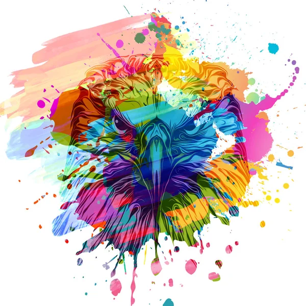 Colorful Artistic Eagle Isolated White Background — Stock Photo, Image