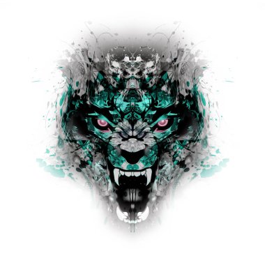 Arkaplan için renkli şeytanla soyut yaratıcı illüstrasyon