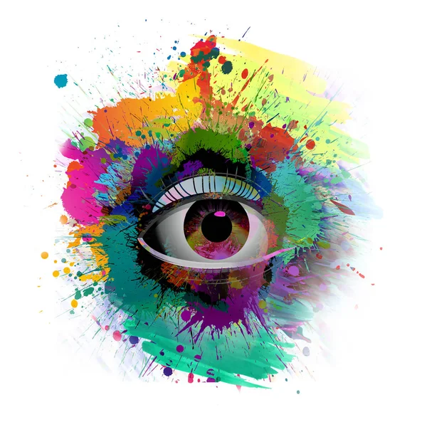 Conjunto Arte Olhos Coloridos — Fotografia de Stock