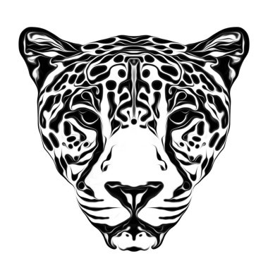 Arkaplanda yaratıcı soyut elemente sahip leopar başı 