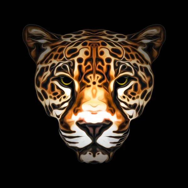 Cabeça Leopardo Com Elemento Abstrato Criativo Fundo — Fotografia de Stock