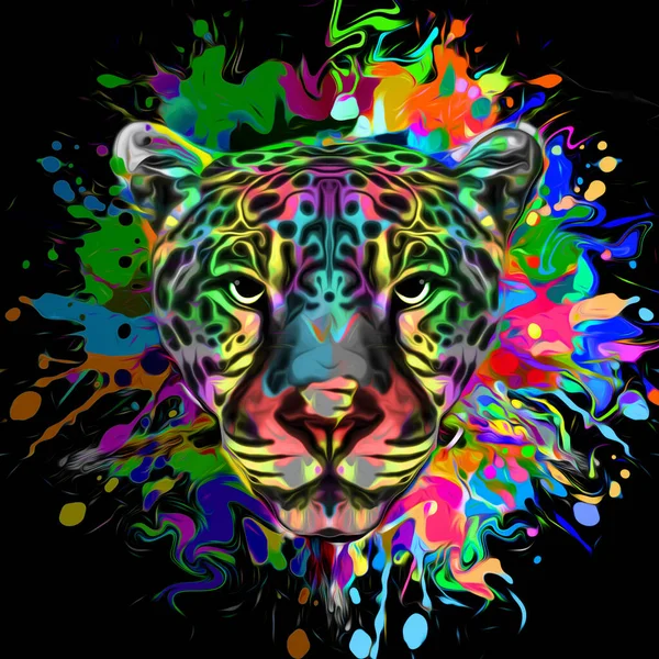 Leopard Head Creative Abstract Element Background — Stock Photo, Image