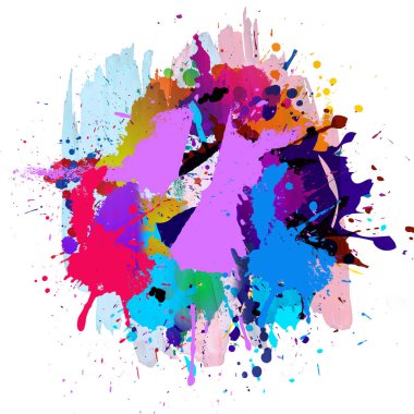 Parlak renkli sıçramalarla soyut arkaplan 