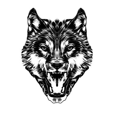 Tek renkli sanatsal kurt ağızlığı beyaz arkaplanda izole edilmiş.