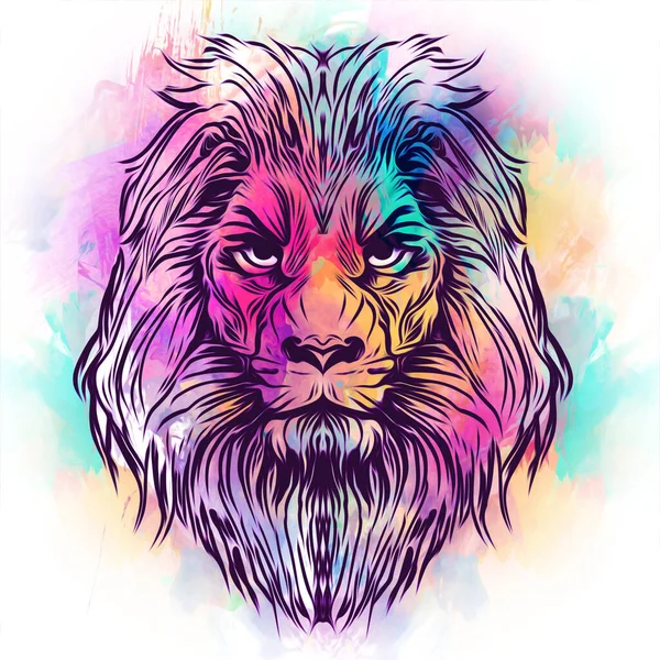 lion head with creative abstract element