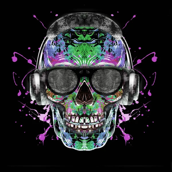 abstract background with skull on background