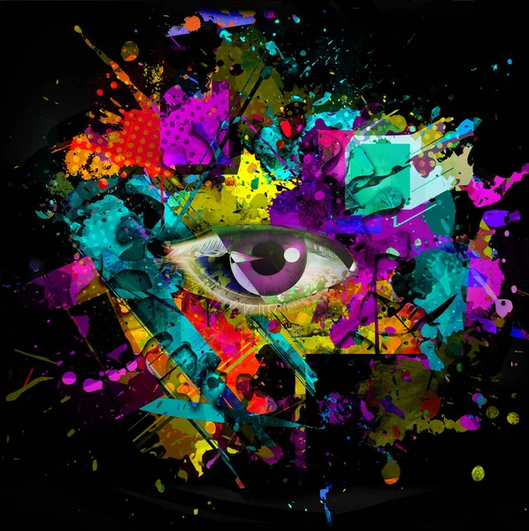 Surrealism Future Colorful Eyes — Stock Photo, Image