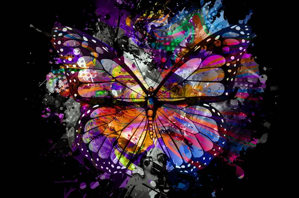 Abstrakte Kunst Hintergrund Mit Schmetterling — Stockfoto