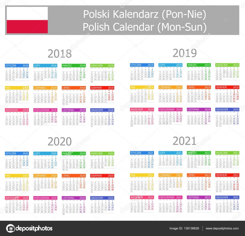 18 21年ポーランド語タイプ 1 カレンダー月日 ストックベクター C Bartkowski