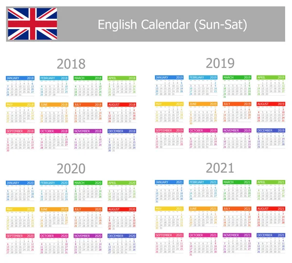 2018-2021 Ελληνικά τύπου 1 ημερολόγιο-Κυρ. — Διανυσματικό Αρχείο