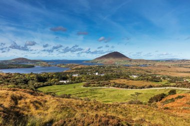Alt Diamond Hill yürüme Connemara Milli Parkı, Letterfrack, co Galway, İrlanda görünümünden