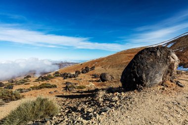 Teide Milli Parkı, Tenerife, Kanarya Adaları - 'Teide yumurta', veya İspanyolca 'Huevos del Teide'. Bu yığılma topları adet katılaşmış lav rulo hala erimiş bir yüzey üzerinde oluşturur..