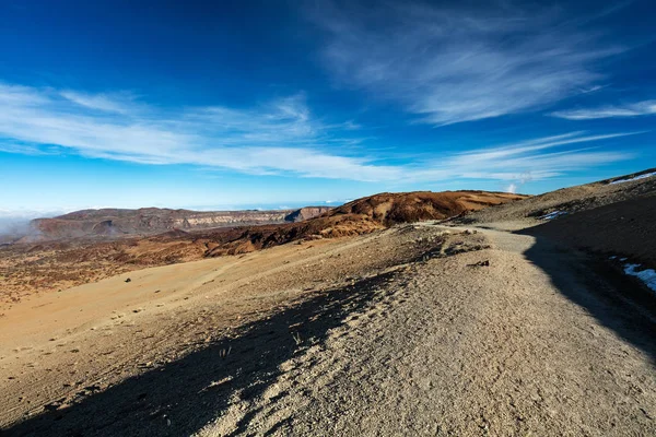 Teide Milli Parkı Tenerife Kanarya Adaları Çakıl Patika Montana Blanca — Stok fotoğraf