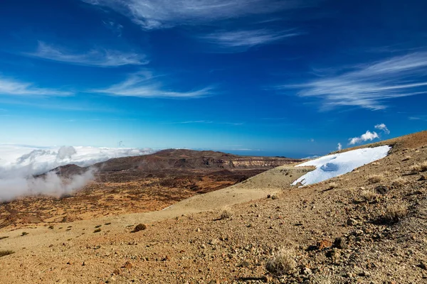 Teide Nationaal Park Tenerife Canarischeeilanden Kleurrijke Bodem Van Trail Montana — Stockfoto