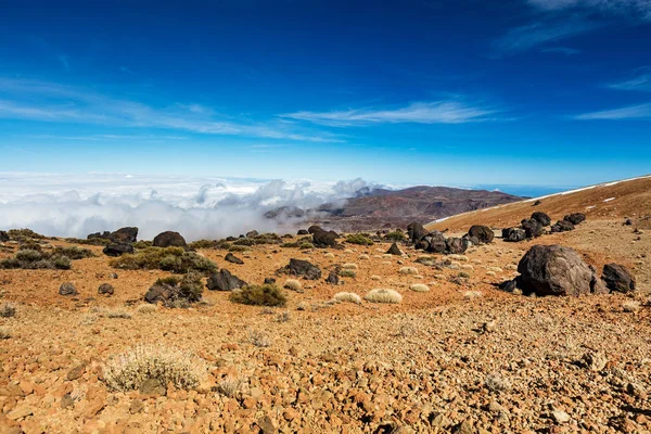 Teide Nationaal Park Tenerife Canarischeeilanden Kleurrijke Bodem Van Trail Montana — Stockfoto