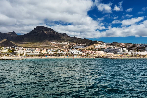 Vibrant Scenery Deep Blue Waters Tenerife West Coastline Seen Yacht — Stock Photo, Image