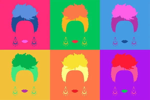 Pop art mexicain ou espagnol fond de femme Illustration vectorielle colorée Pop Art Style — Image vectorielle